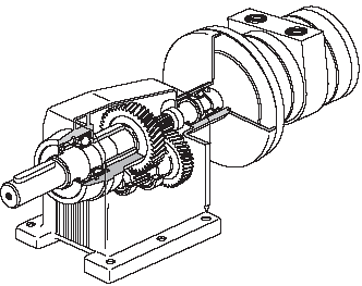 Геликоидальный редуктор для пневматического двигателя